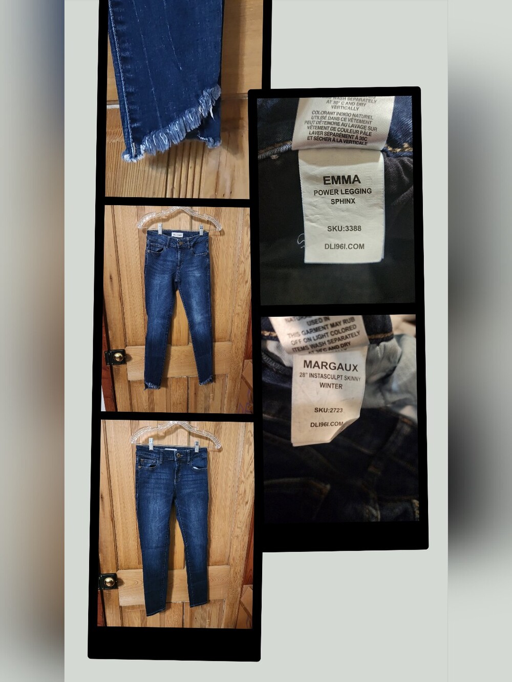 2 Pair of DL1961 Emma Power Legging Jeans & Instasculpt Margaux Skinny Winter 24